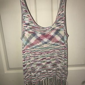 Crochet fringe tank top